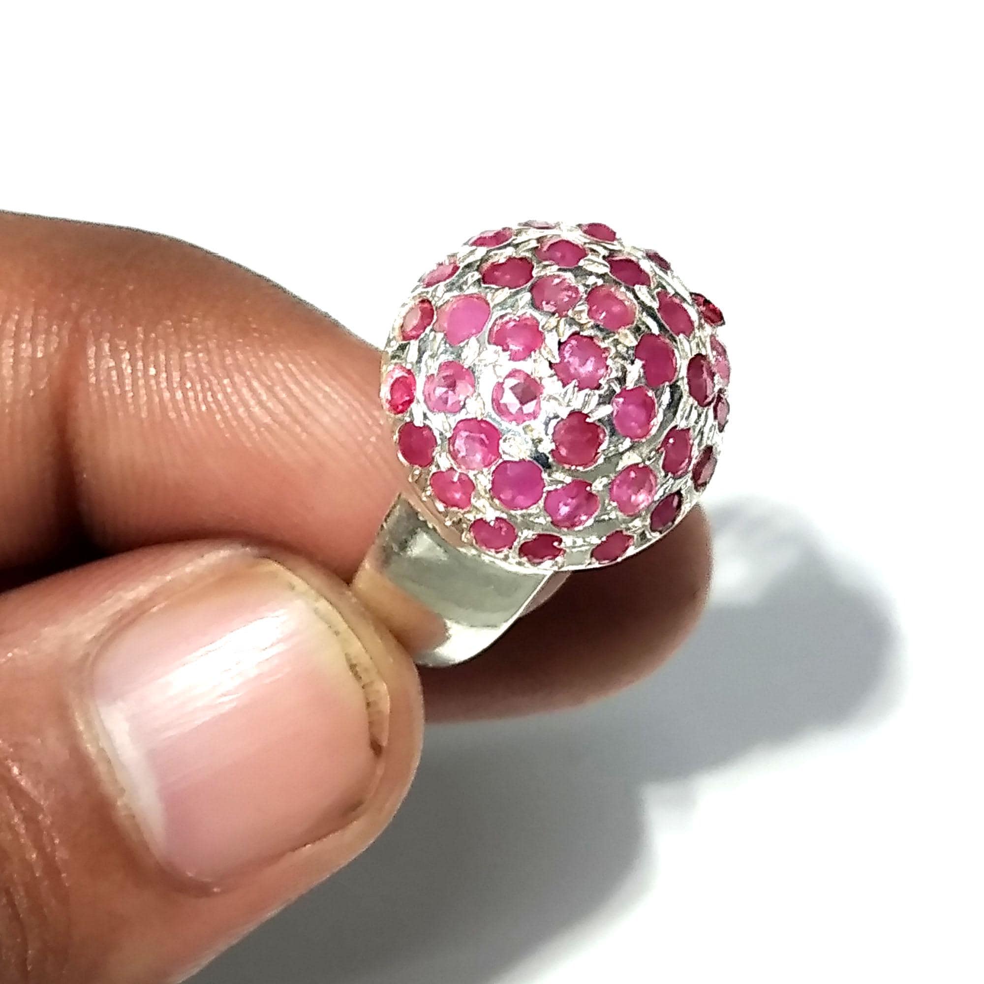 Solid 925 Starling Silver Ring, Natural Gemstone Ruby Faceted Rings, Very Beautiful Stylish Rings, Good Making Nice Rings For Girls & Woman.